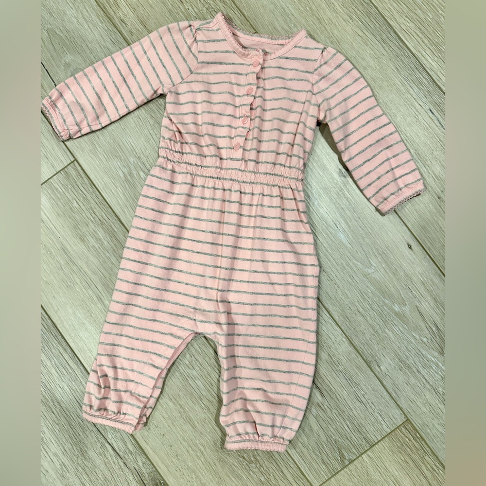 Baby Girl Pink & Gray Romper